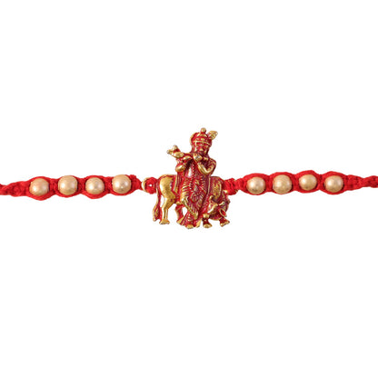 Krishna Character Beaded Designer Premium Traditional Rakhi for Brother