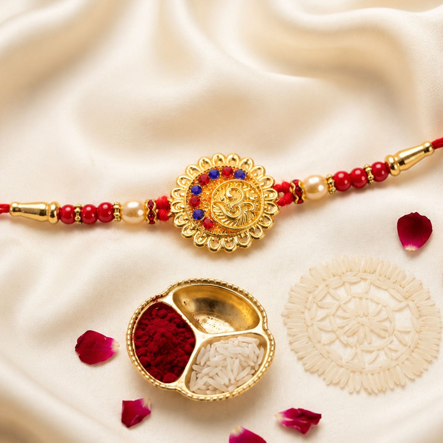 Om Symbol Premium Stone Studded Designer Rakhi for Brother