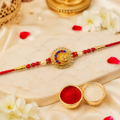Om Symbol Premium Stone Studded Designer Rakhi for Brother
