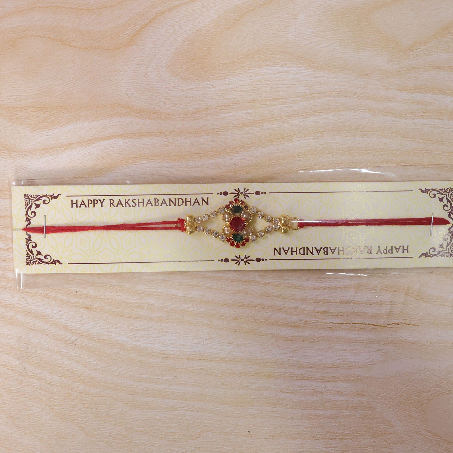 Floral Stone Studded Designer Premium Traditional Rakhi for Brother