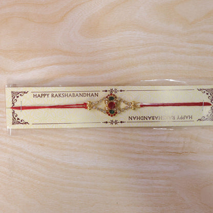 Floral Stone Studded Designer Premium Traditional Rakhi for Brother