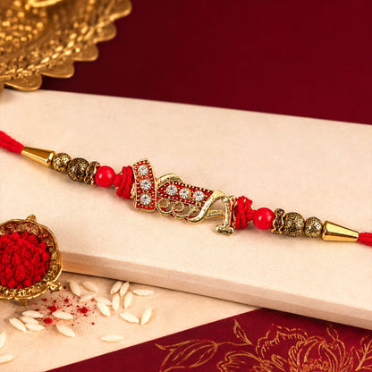 Stylish Charm Traditional Beaded Premium Designer Rakhi for Brother