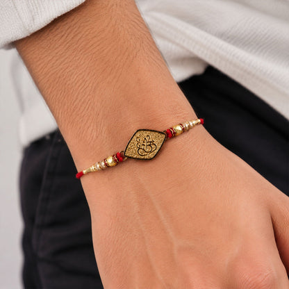 Ganesha Symbol Leaf Shape Designer Rakhi for Brother