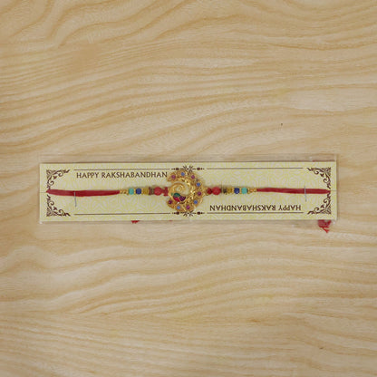 Peacock Motif Stone Studded Designer Rakhi for Brother