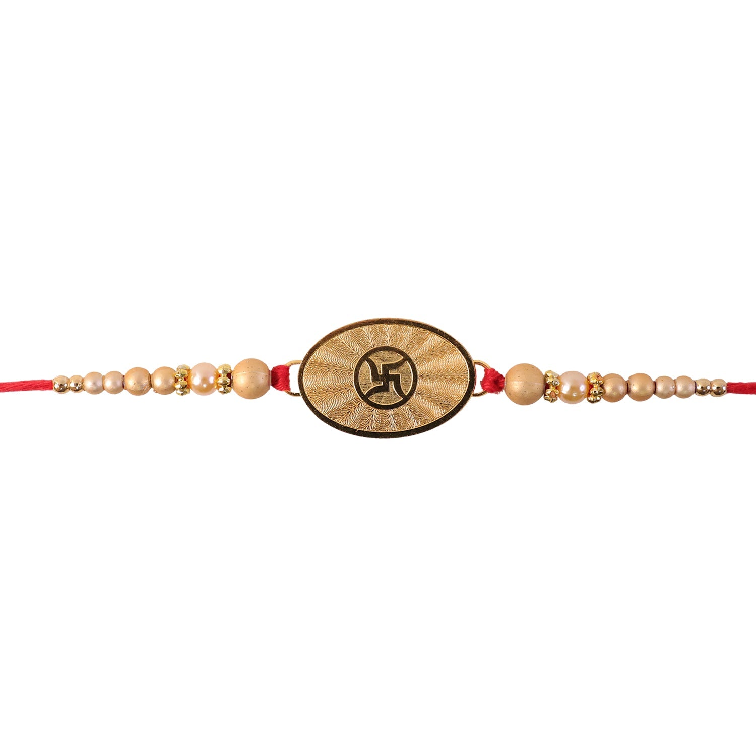 Swastik Symbol Wooden Beaded Premium Designer Rakhi for Brother