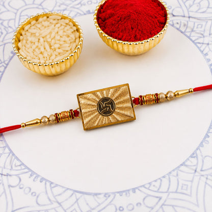 Swastik Symbol Square Traditional Rakhi for Brother