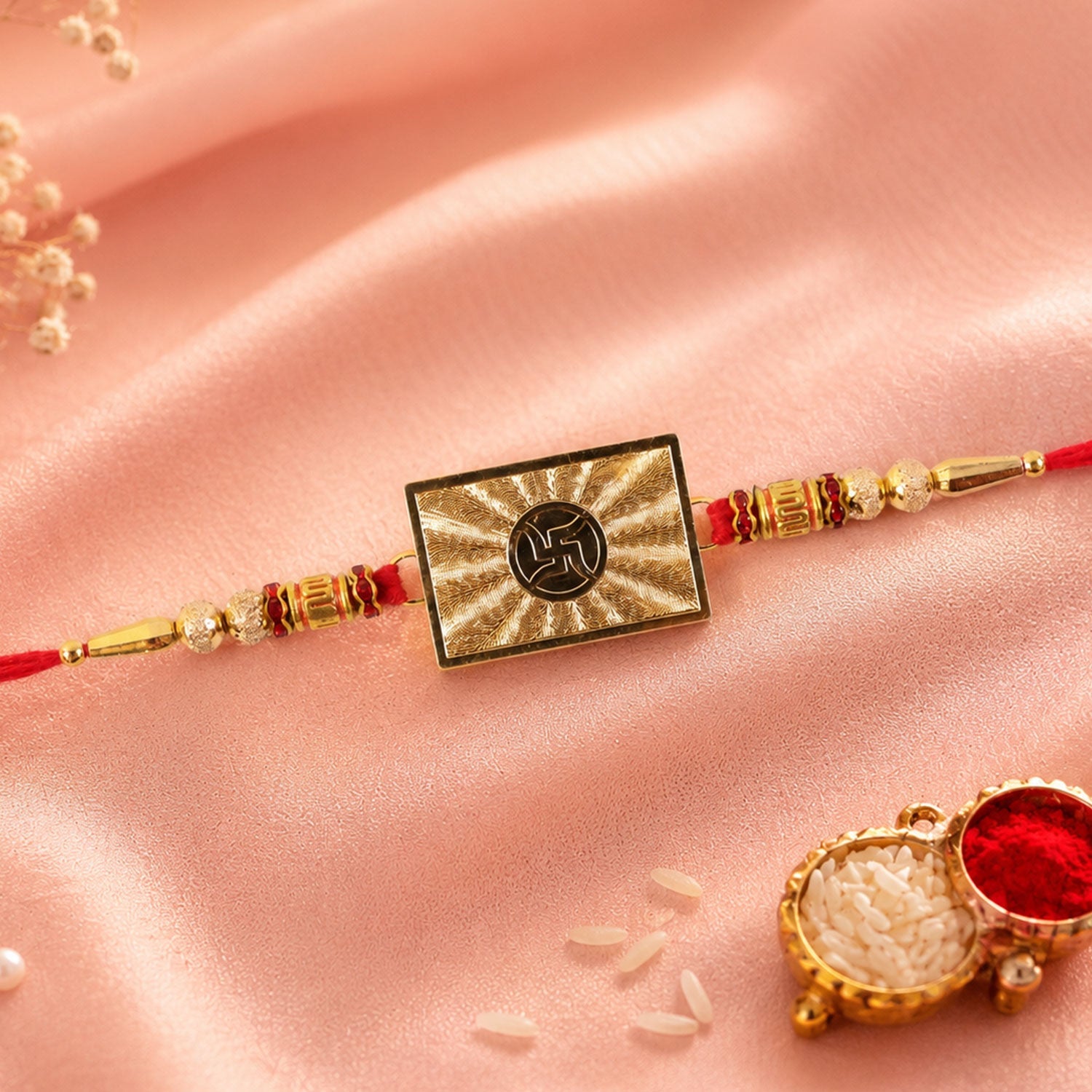 Swastik Symbol Square Traditional Rakhi for Brother
