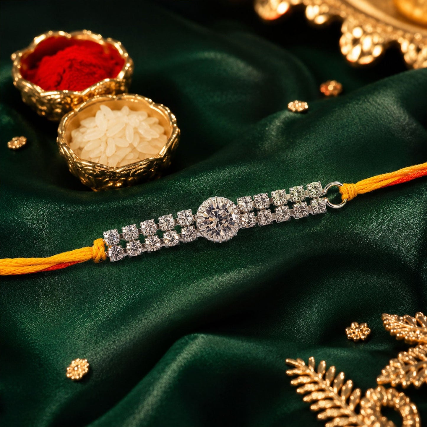 Stylish Stone Studded Premium Rakhi for Brother