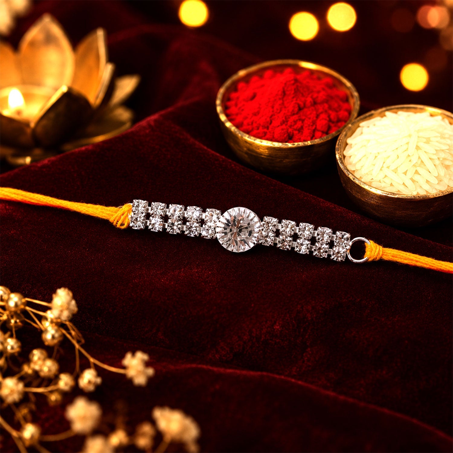 Stylish Stone Studded Premium Rakhi for Brother