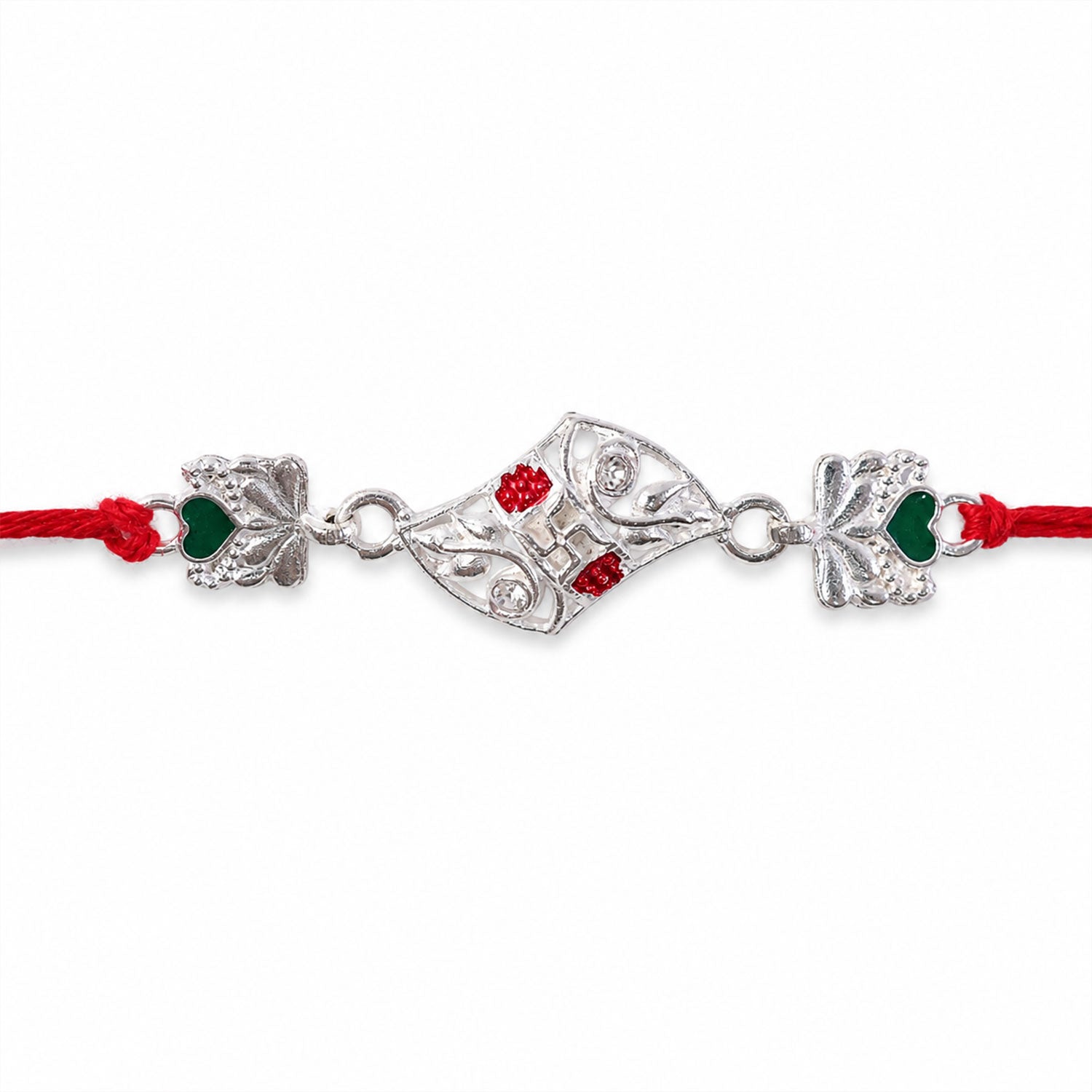 Swastik Stylish Design Stone Designer Rakhi For Brother