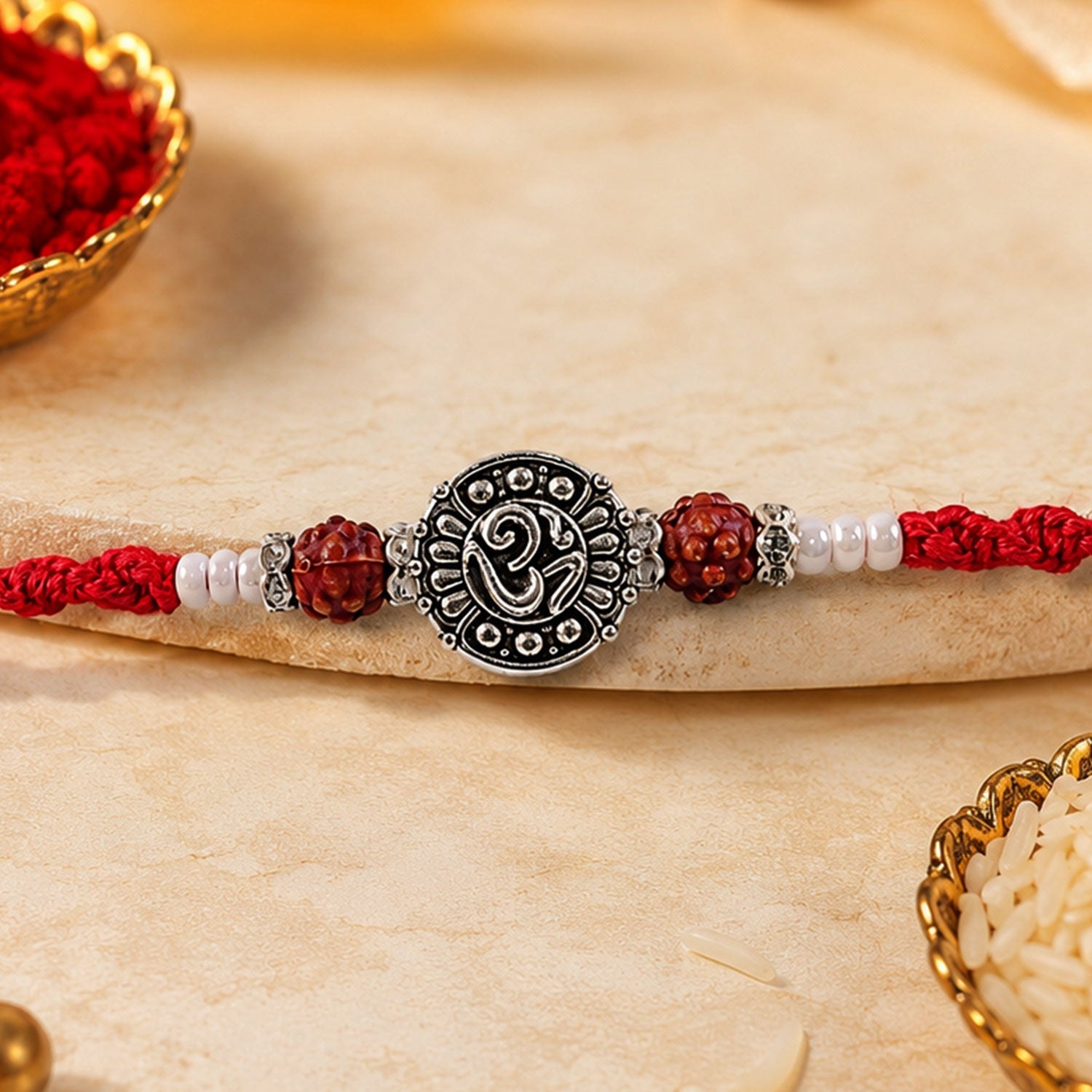 Om Symbol Antique Coin Premium Designer Rakhi for Brother