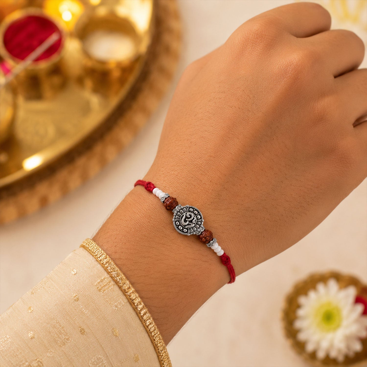 Om Symbol Antique Coin Premium Designer Rakhi for Brother
