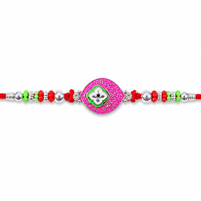 Floral Design Stone Studded Premium Designer Rakhi for Brother