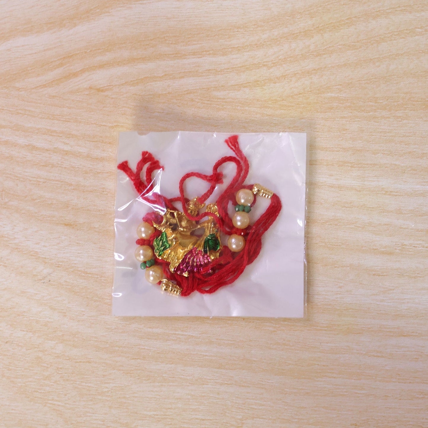 Religious Radha Krishna Motif Rakhi with Beadwork Rakhi for Brother