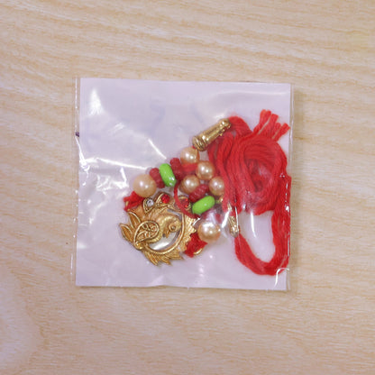 Elegant Peacock Design Rakhi with Pearl Beadwork Rakhi for Brother