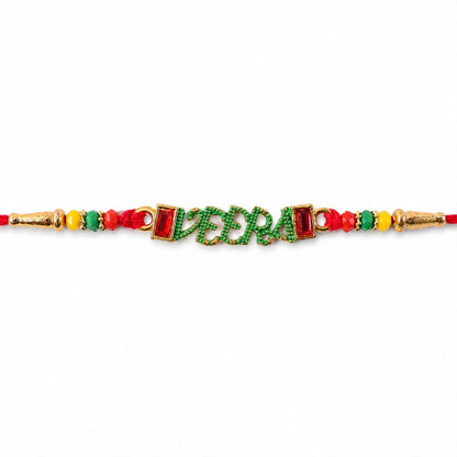 Veera Text Beaded Designer Premium Traditional Rakhi for Brother