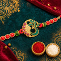 Om Motif Rakhi for Brother - Stone Studded Designer Thread