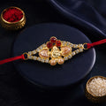 Floral Pearl Stone Designer Rakhi for Brother Raksha Bandhan Gift