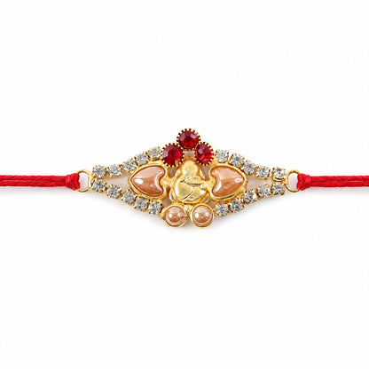 Floral Pearl Stone Premium Designer Rakhi for Brother