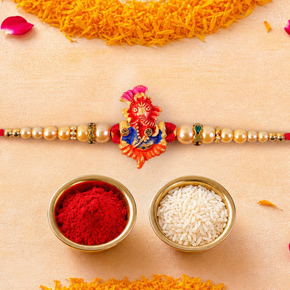 Lord Ganesha Premium Beaded Designer Rakhi for Brother