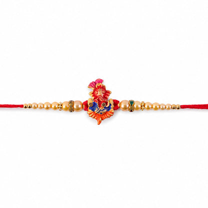 Lord Ganesha Premium Beaded Designer Rakhi for Brother