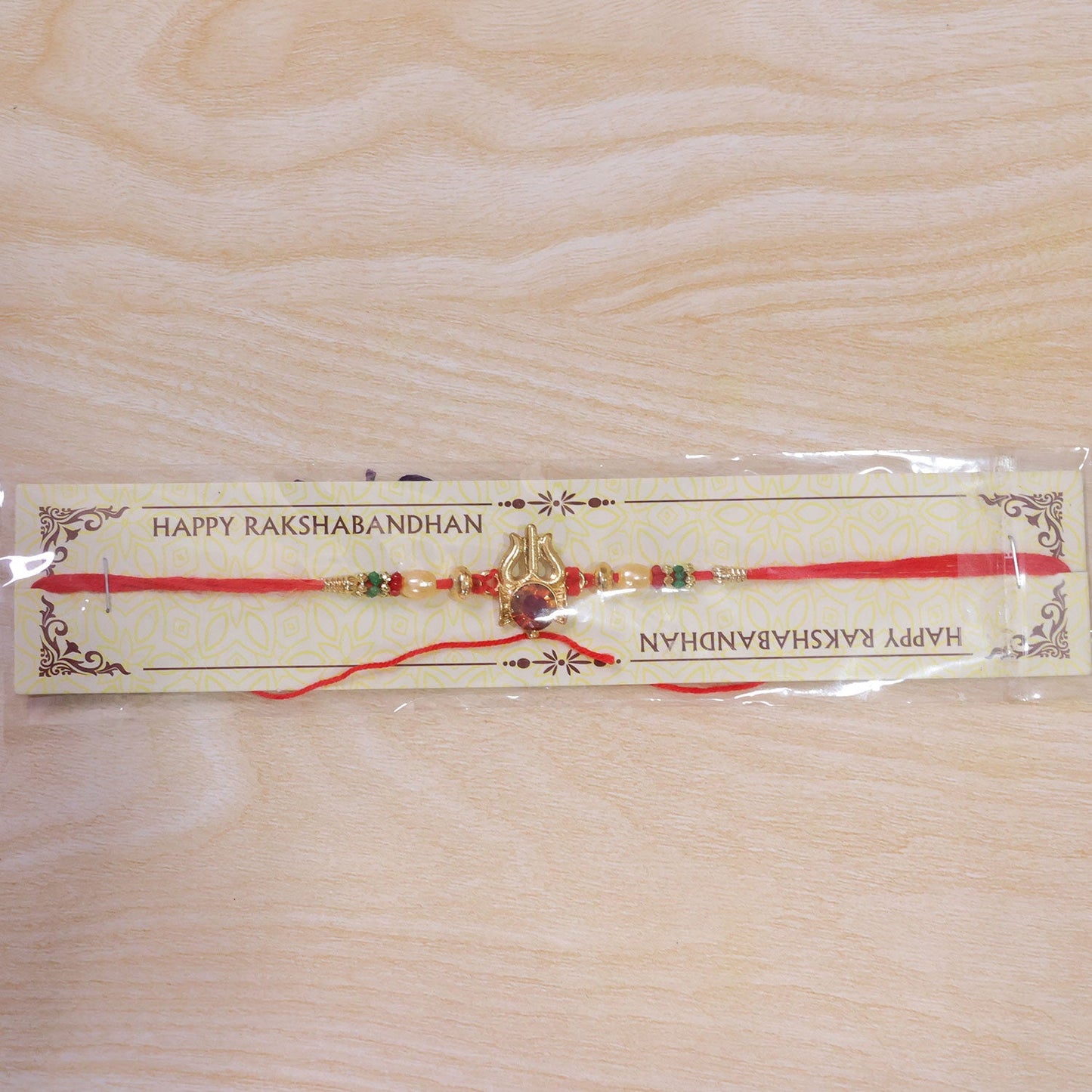 Trishul Damru Beaded Designer Premium Traditional Rakhi for Brother