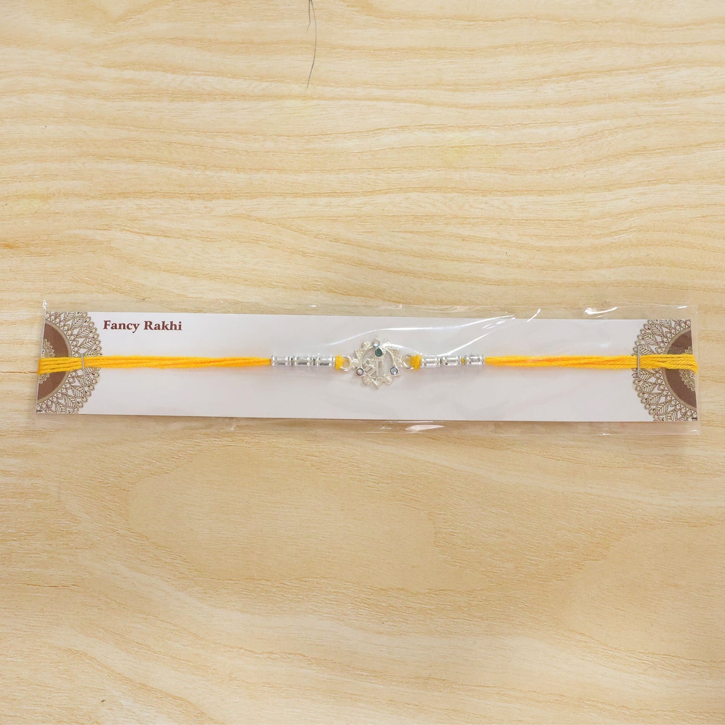 Round Shree Text Motif Designer Rakhi for Brother