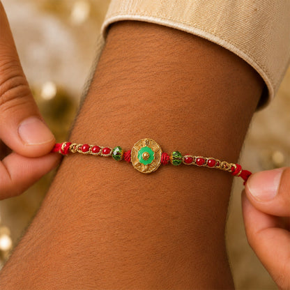 Round Floral Medallion Designer Premium Traditional Rakhi for Brother