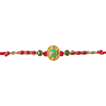 Round Floral Medallion Designer Premium Traditional Rakhi for Brother