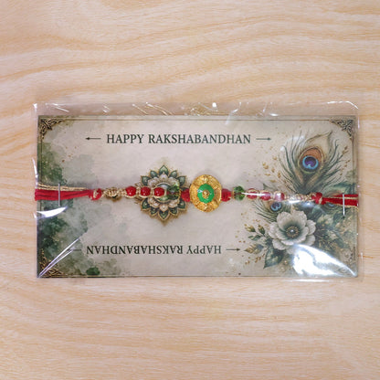 Round Floral Medallion Designer Premium Traditional Rakhi for Brother