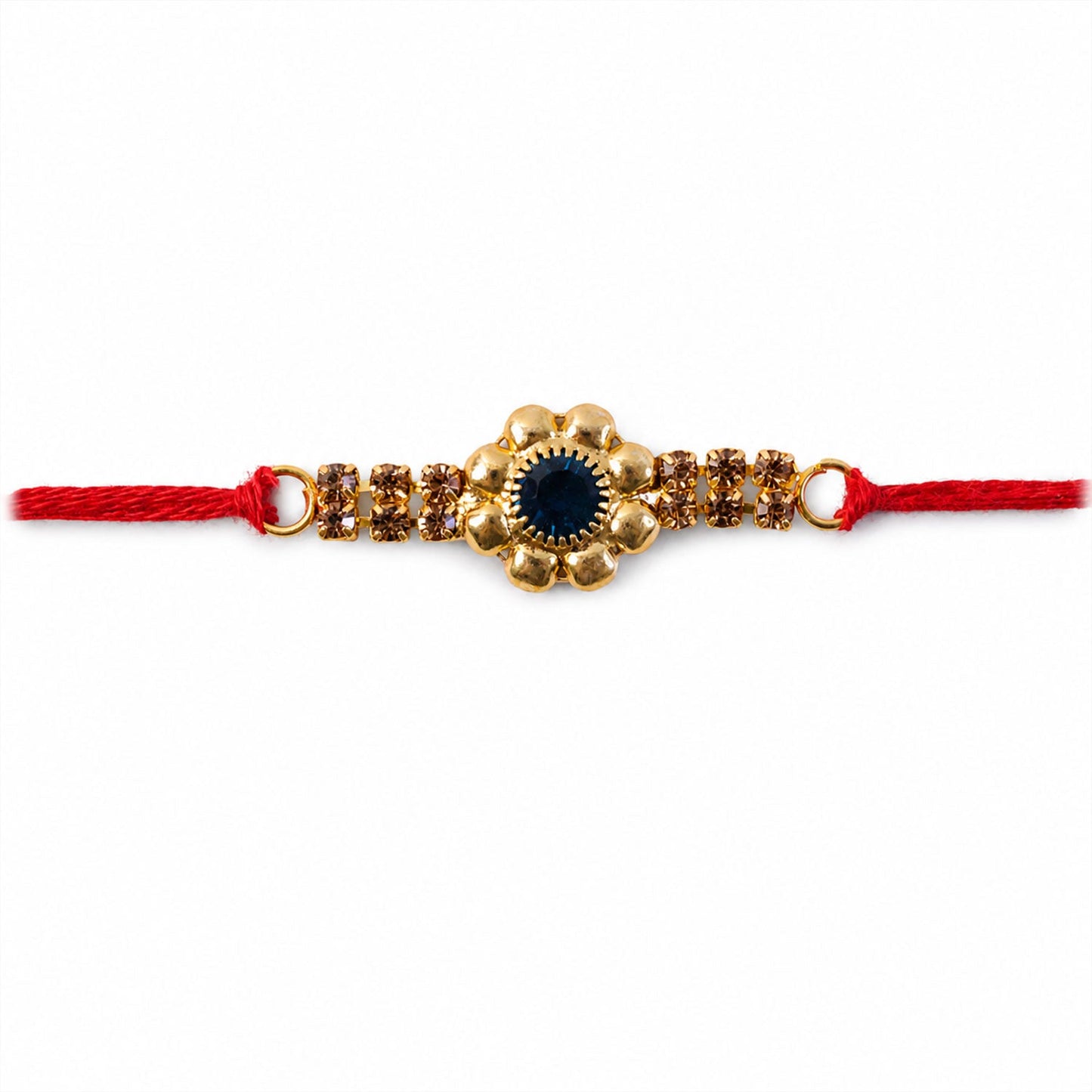 Floral Stone Center Designer Premium Traditional Rakhi for Brother