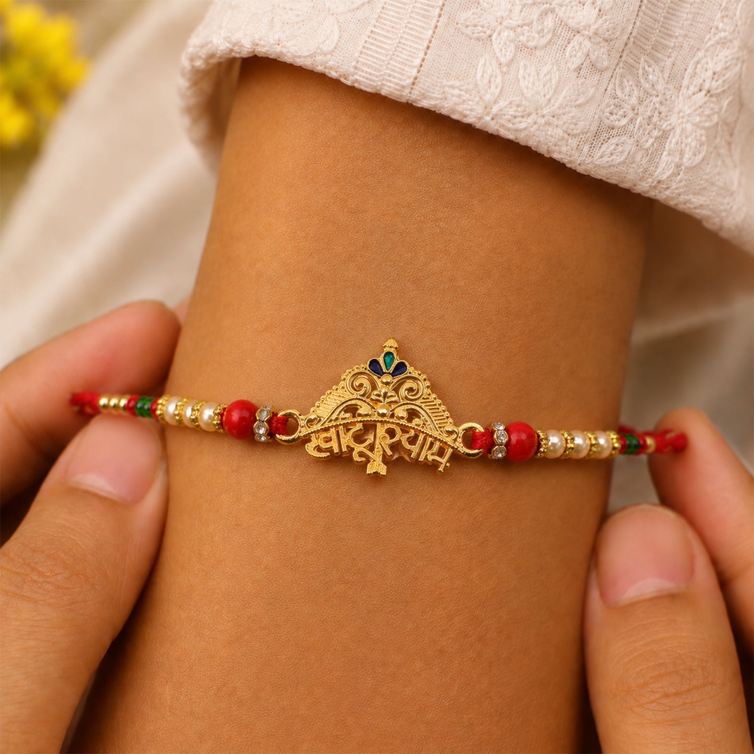 Khatu Shyam Text Crown Motif Premium Designer Rakhi for Brother