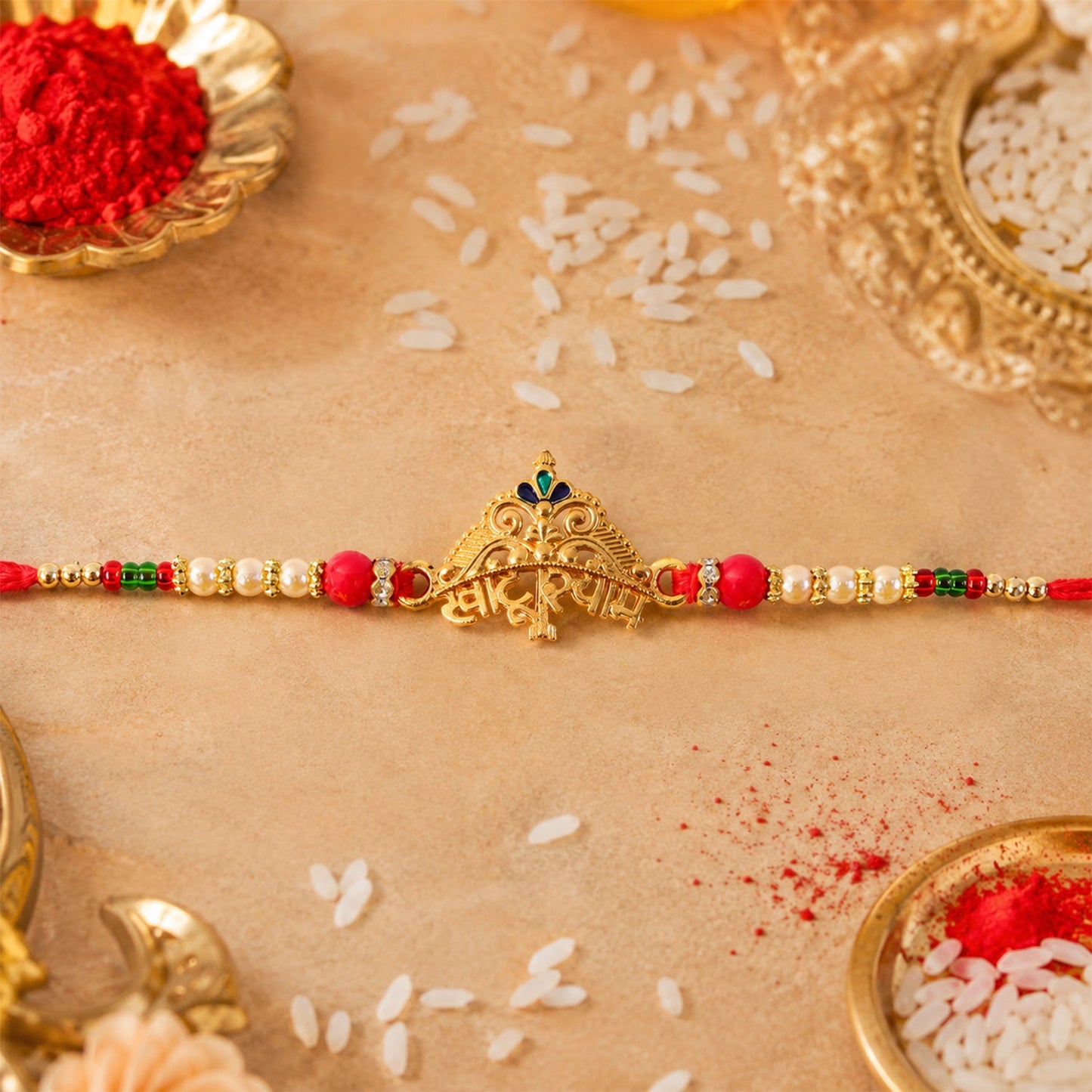 Khatu Shyam Text Crown Motif Premium Designer Rakhi for Brother