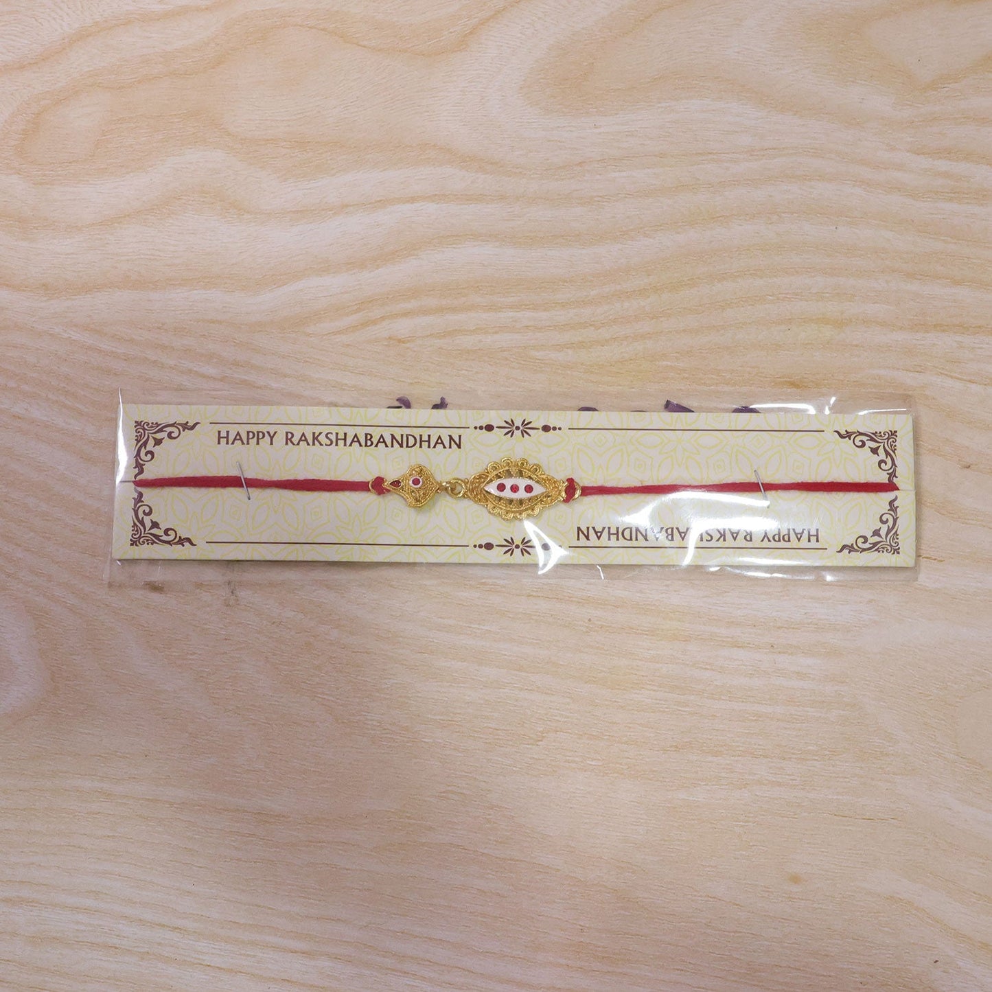 Oval Stone Studded Designer Premium Traditional Rakhi for Brother