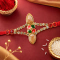 Traditional Rakhi for Brother – Petal Stone Studded Design