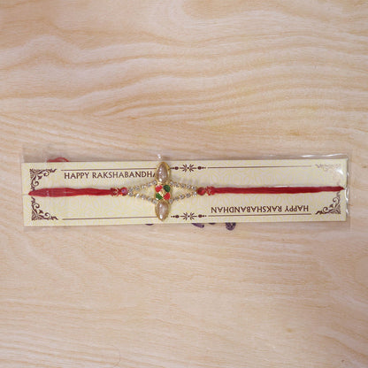 Petal Stone Studded Designer Premium Traditional Rakhi for Brother