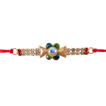 Premium Bar Stone Studded Designer Premium Traditional Rakhi for Brother