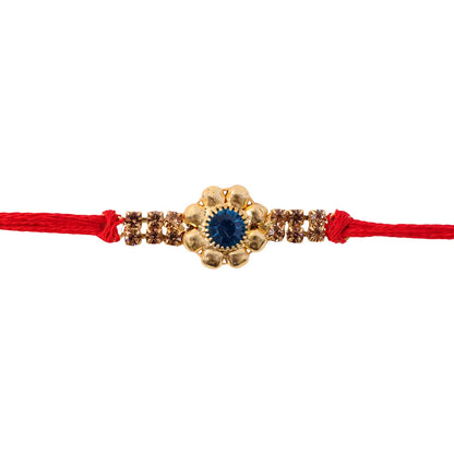 Floral Center Stone Studded Designer Rakhi for Brother