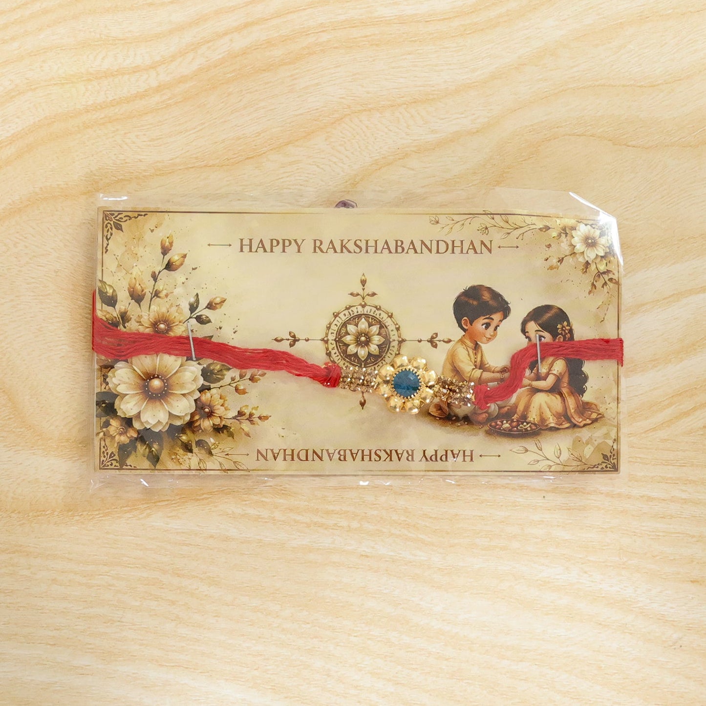 Floral Center Stone Studded Designer Rakhi for Brother