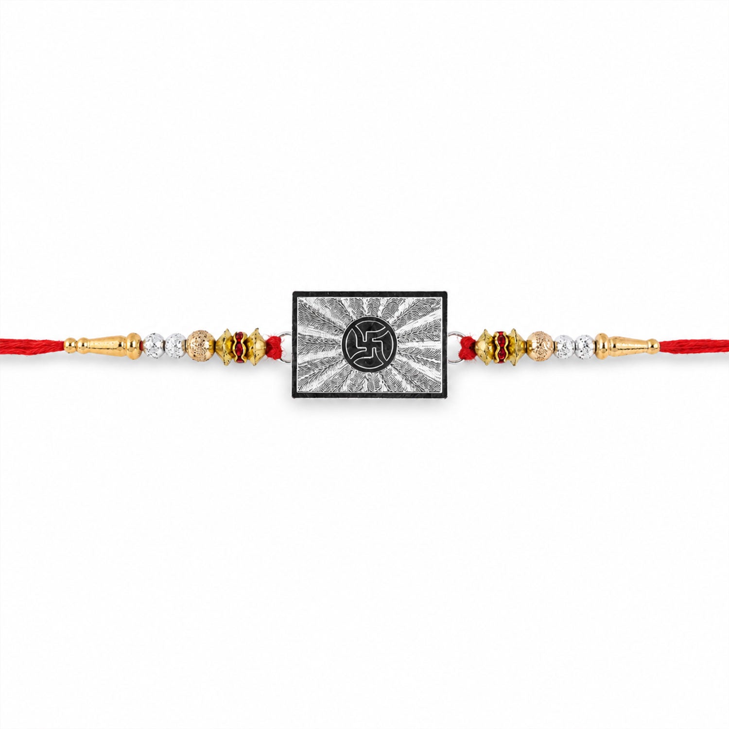 Om Symbol Square Medallion Designer Rakhi for Brother