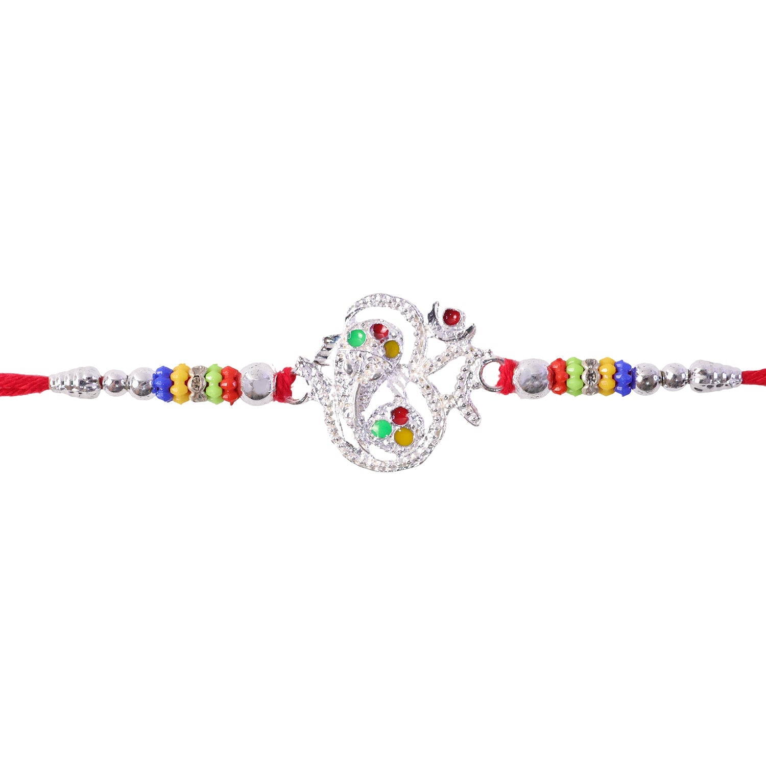 Om Design Ganesha Stone Beads Designer Rakhi For Brother
