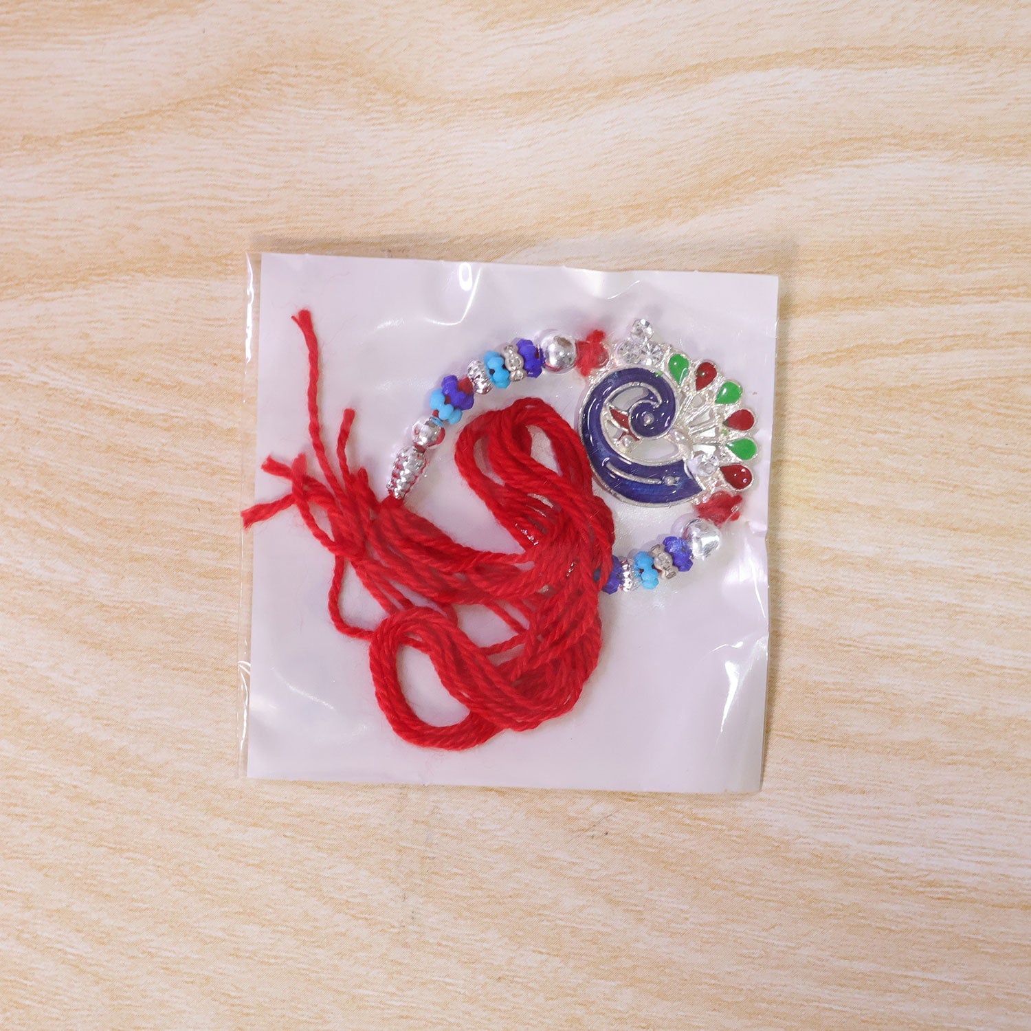 Peacock Motif Beaded Designer Premium Traditional Rakhi for Brother