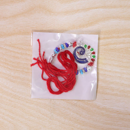 Peacock Motif Beaded Designer Premium Traditional Rakhi for Brother