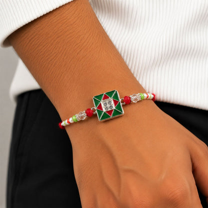 Geometric Square Stone Premium Designer Rakhi for Brother