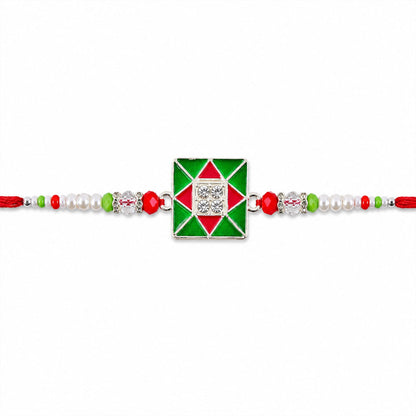 Geometric Square Stone Premium Designer Rakhi for Brother