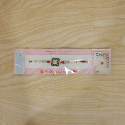 Geometric Square Stone Premium Designer Rakhi for Brother