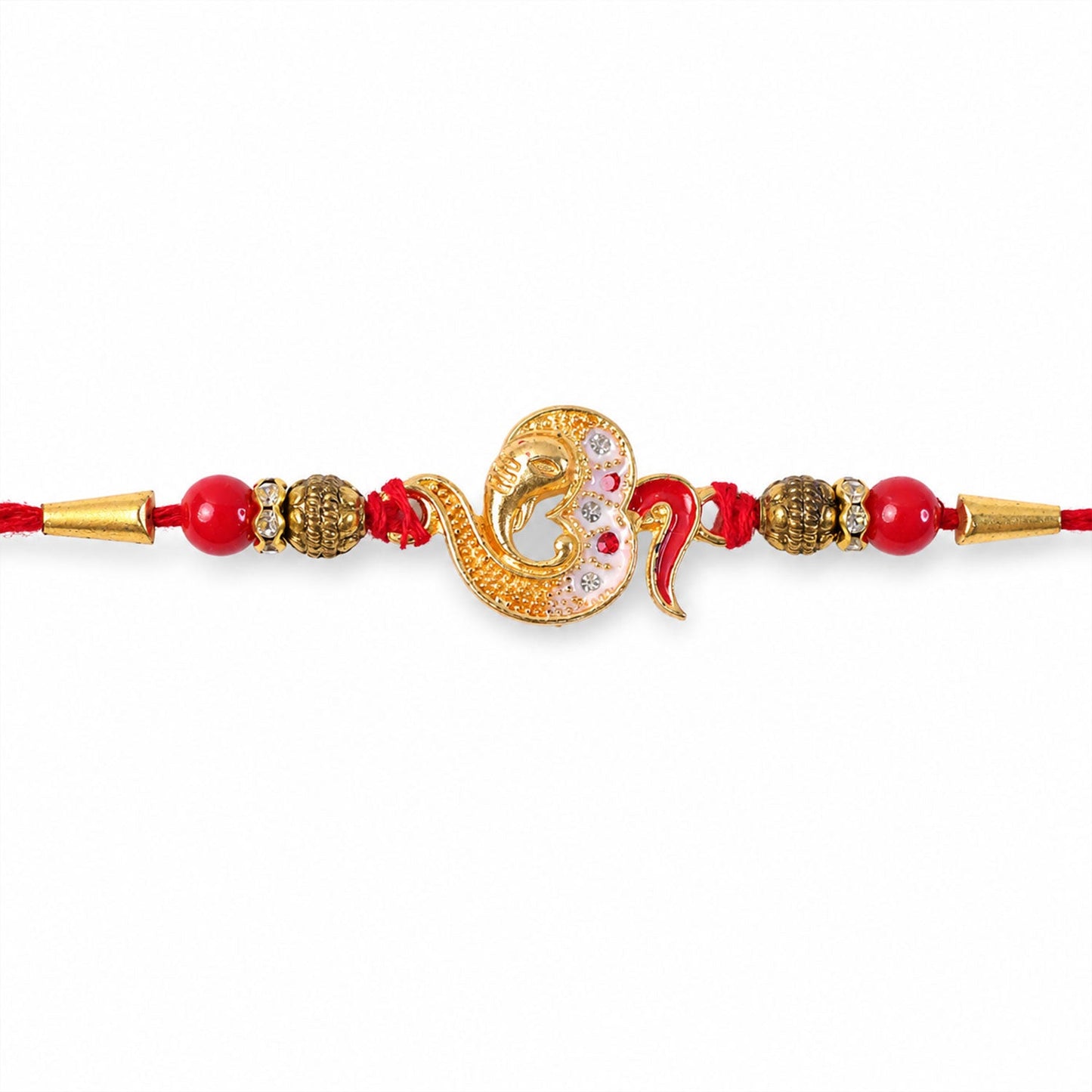 Om Symbol Ganesha Charm Premium Designer Traditional Rakhi for Brother