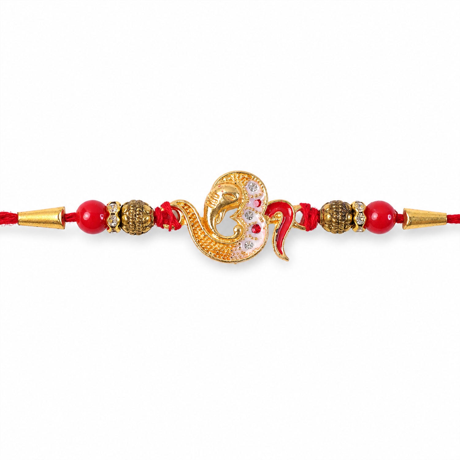 Om Symbol Ganesha Charm Premium Designer Traditional Rakhi for Brother