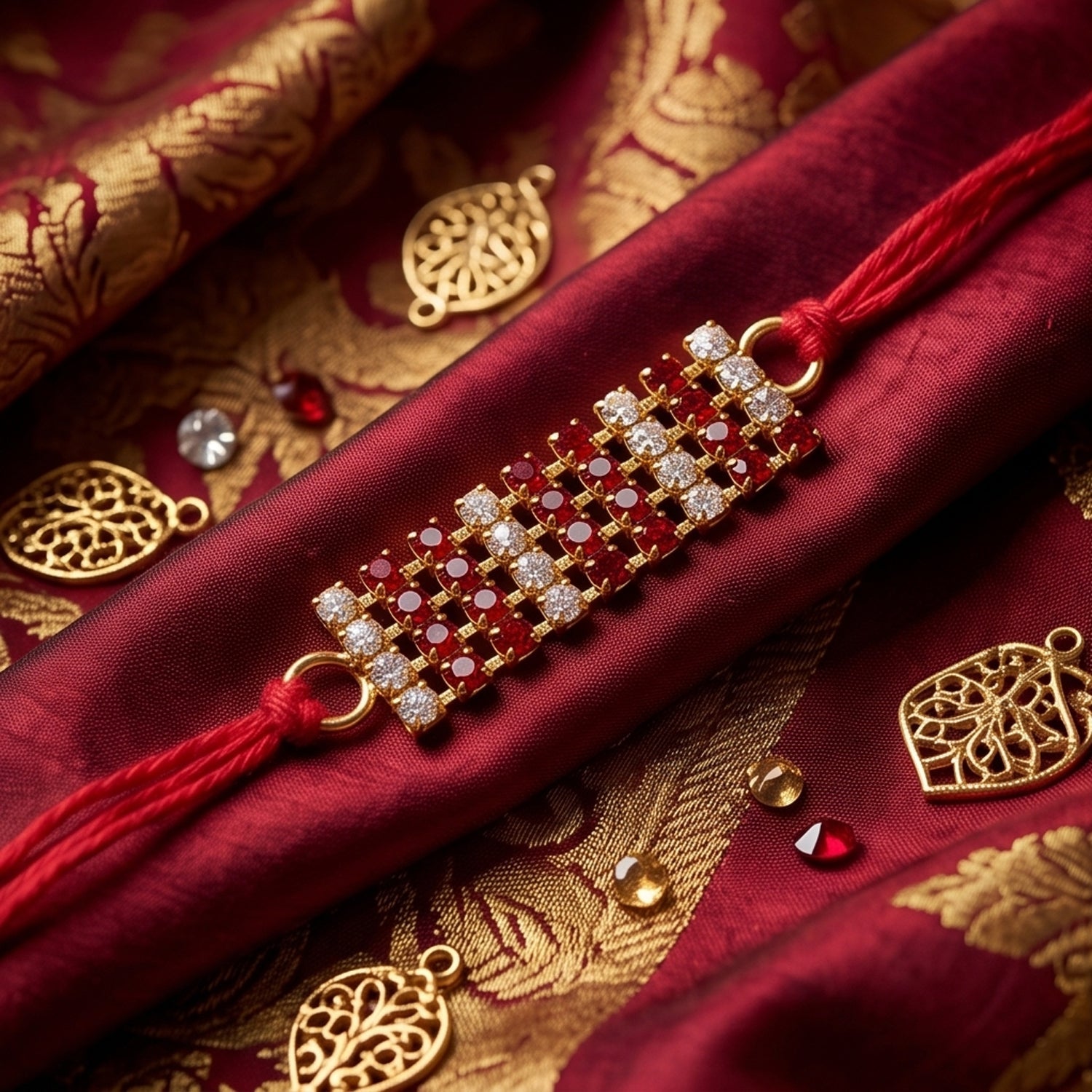 Simple Beaded Thread Premium Designer Traditional Rakhi for Brother
