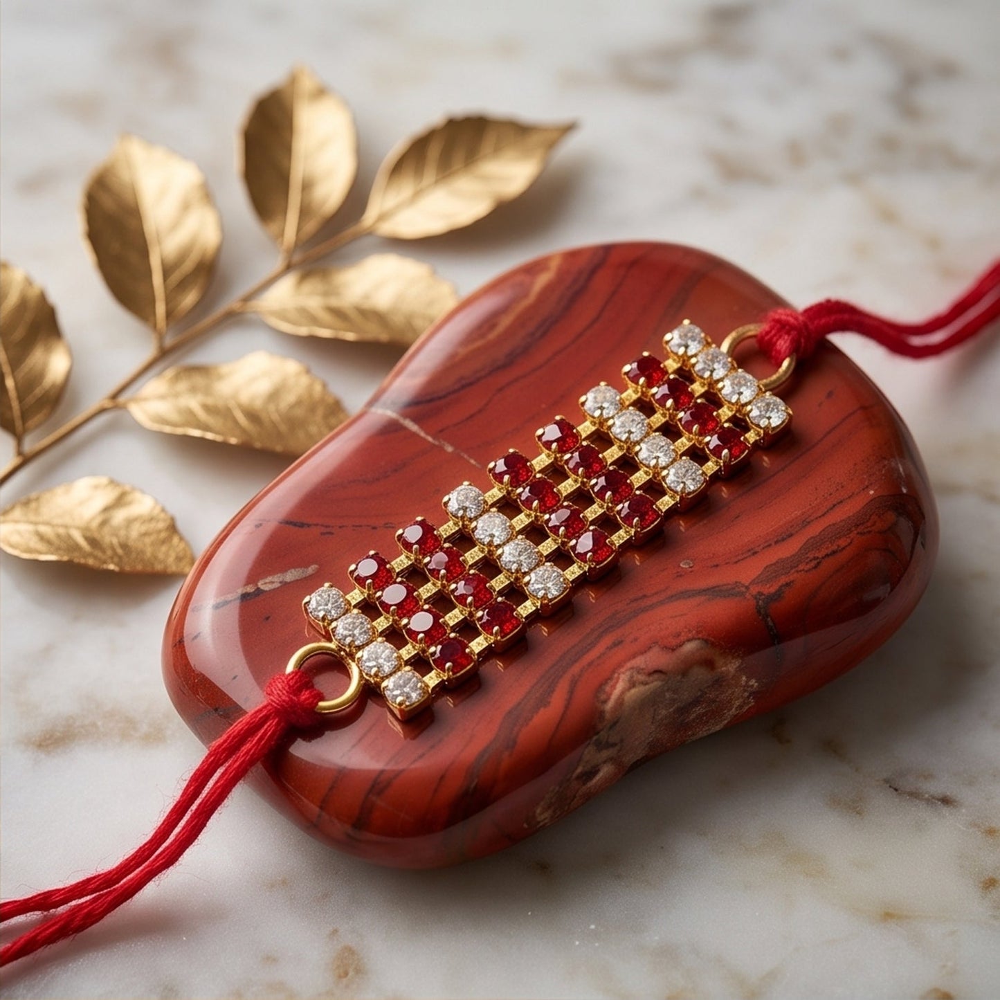 Simple Beaded Thread Premium Designer Traditional Rakhi for Brother